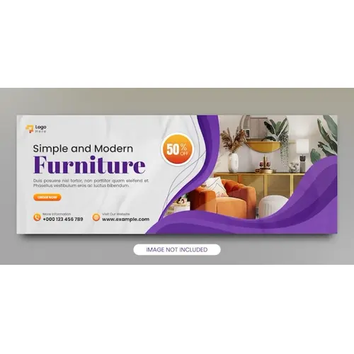 Modern furniture facebook cover and web banner template