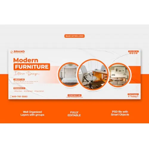 Modern Furniture For Sale Facebook Cover Banner Template