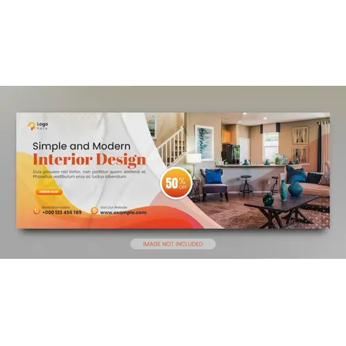 Modern furniture sale facebook cover and web banner template