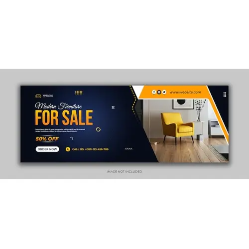 Modern furniture sale social media facebook cover template