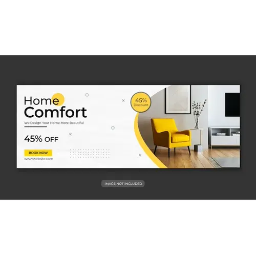 Modern furniture social media facebook cover or web banner template