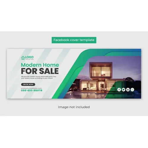 Modern home sale social media Facebook cover post design