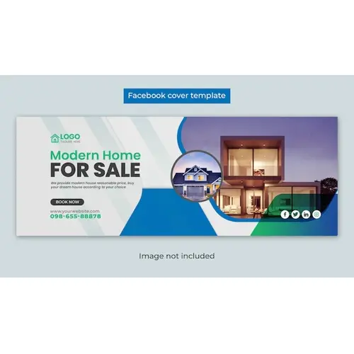 Modern home sale social media Facebook cover post design
