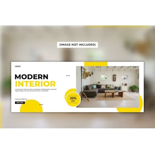 Modern interior facebook cover page template