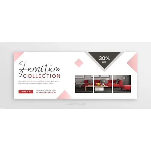 Modern Minimal furniture facebook cover and social media web banner template