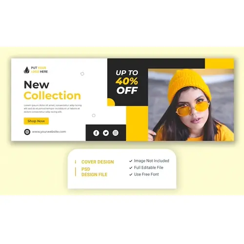 Modern sale banner for web and social media Facebook cover template