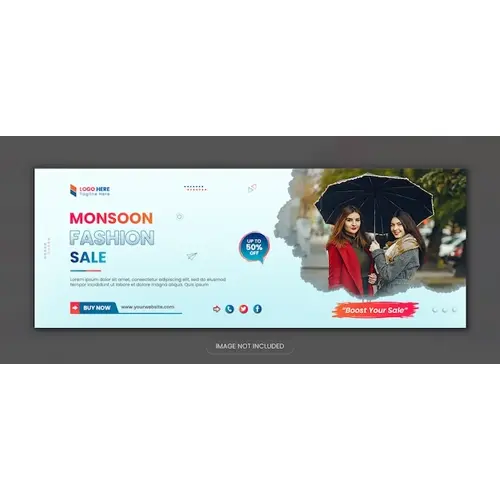 Monsoon fashion sale new social media facebook cover design and web banner design template