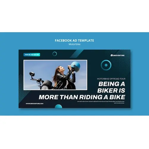 Motorbike travel facebook template
