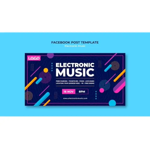 Music festival facebook post template