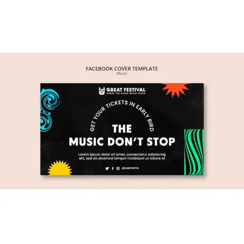 Music show facebook cover template