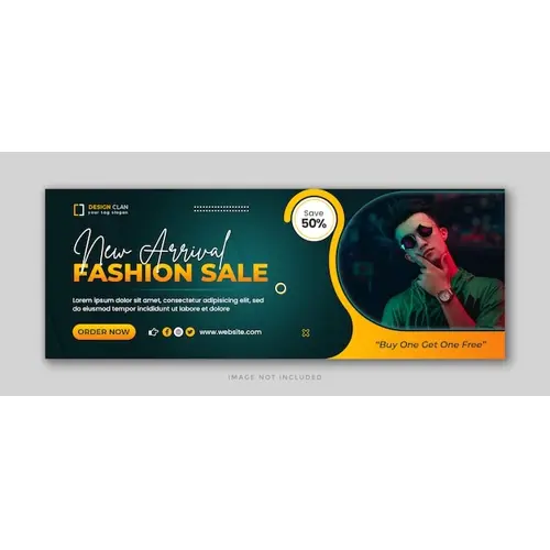 New arrival fashion sale  facebook cover and social media banner template