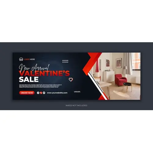 New arrival valentine sale social media facebook cover template