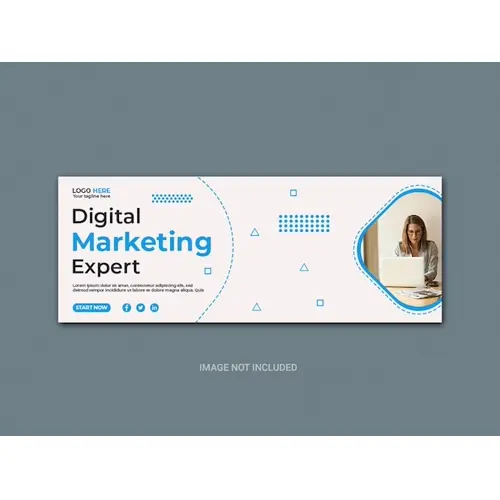New digital marketing facebook cover design template PSD