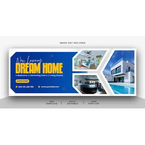 New Luxury Dream Home For Sale Social Media Facebook Cover Template