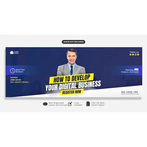 Online Session Social Media Promotional Banner facebook cover template