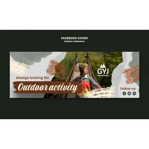 Outdoor adventure facebook cover template design