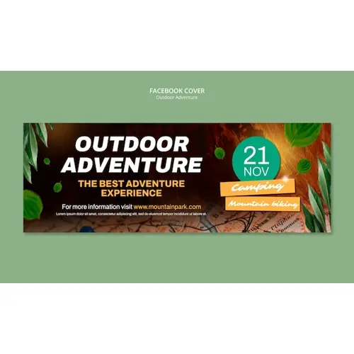 Outdoor adventure facebook cover template design