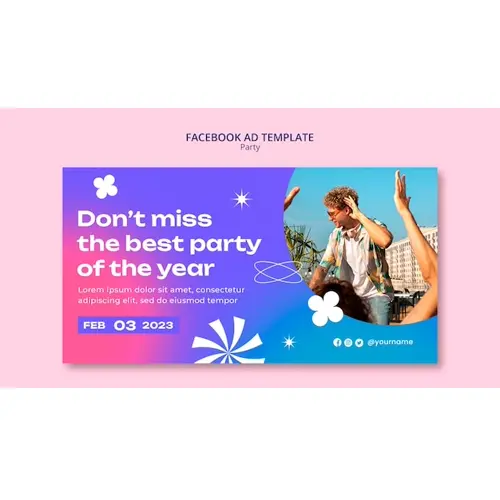 Party entertainment facebook template