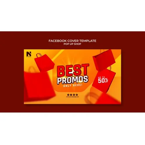 Pop up shop facebook cover  template