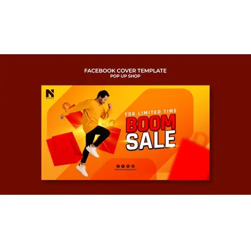 Pop up shop facebook cover  template