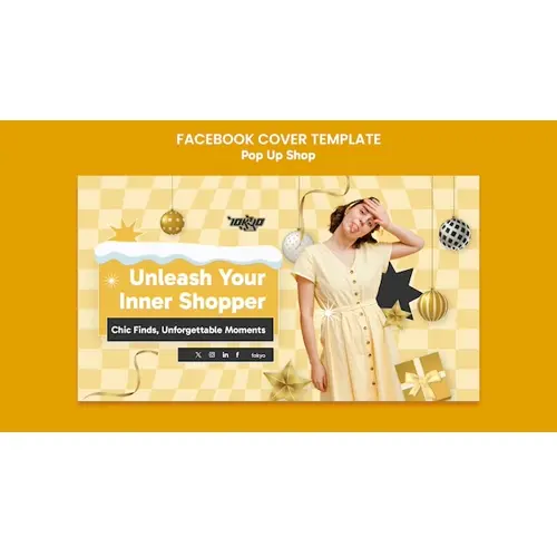 Pop up shop facebook cover  template