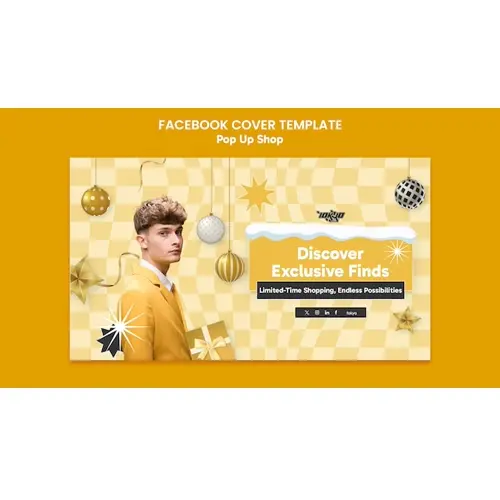 Pop up shop facebook cover  template