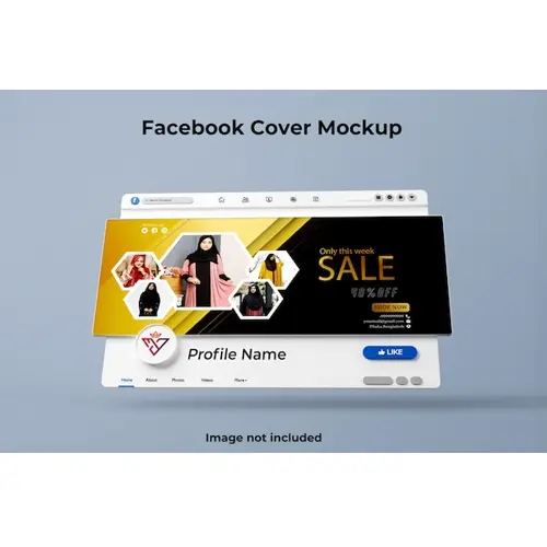 Professional Facebook Page mockup with beautiful design and color combination