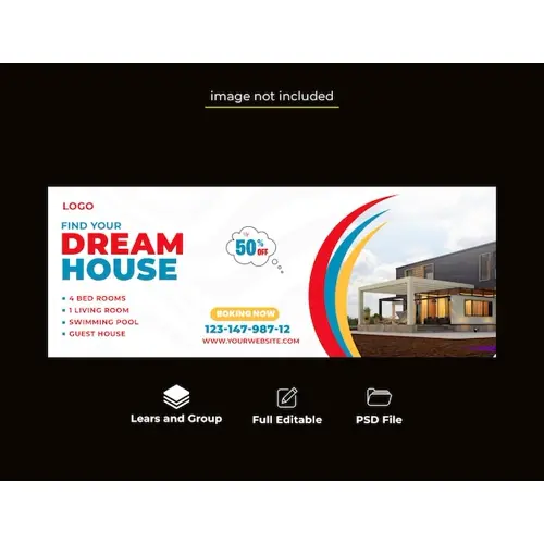 Property facebook cover banner design template