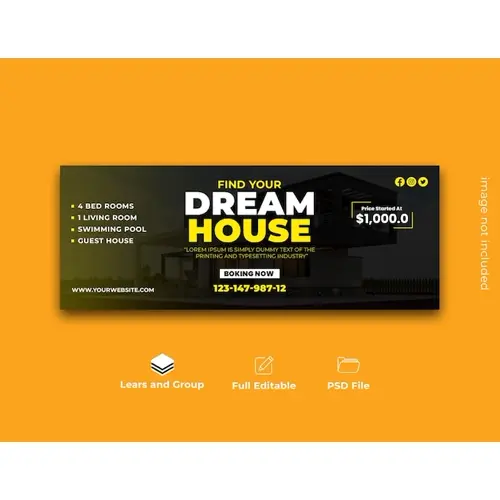 Property facebook cover banner design template