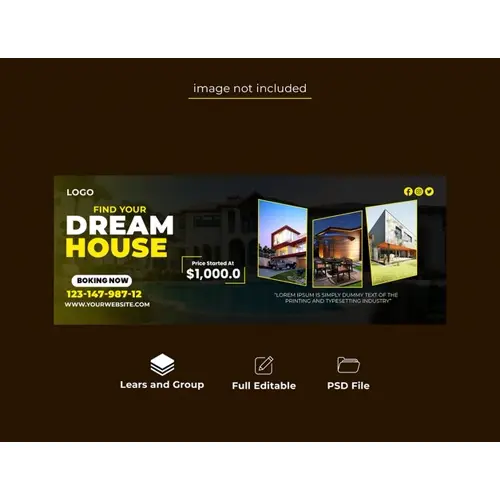 Property facebook cover banner design template