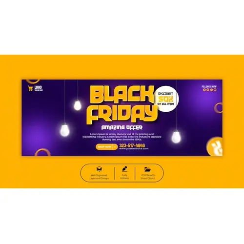 PSD black friday super sale facebook cover template
