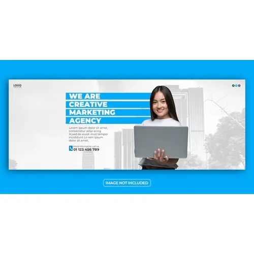 PSD creative marketing agency facebook cover banner template