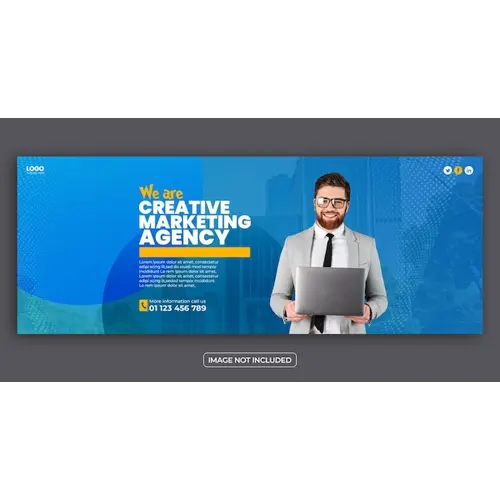 PSD creative marketing agency facebook cover banner template