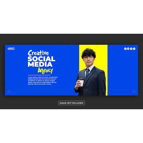 PSD creative social media agency facebook cover banner template