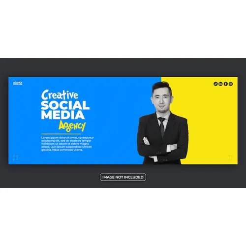 PSD creative social media agency facebook cover banner template