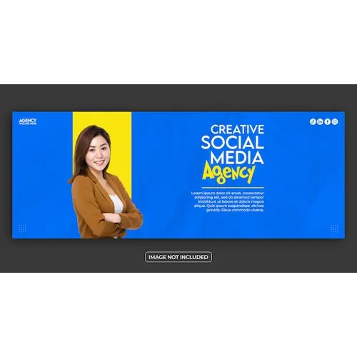 PSD creative social media agency facebook cover banner template