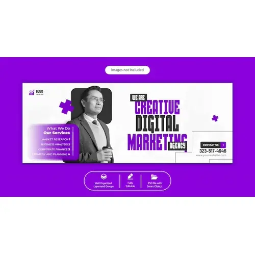 PSD digital marketing agency and corporate facebook cover template