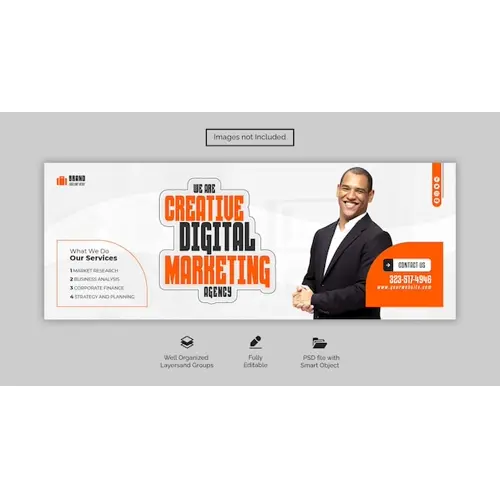 PSD digital marketing agency and corporate facebook cover template