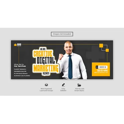 PSD digital marketing agency and corporate facebook cover template