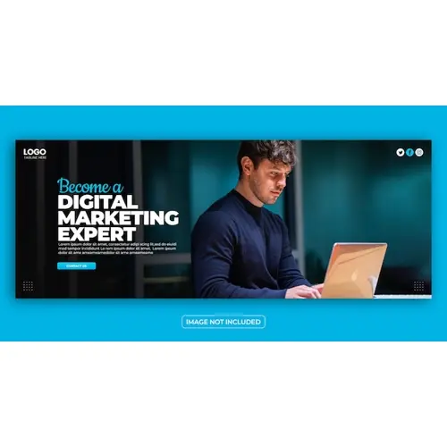 PSD digital marketing agency facebook cover banner template