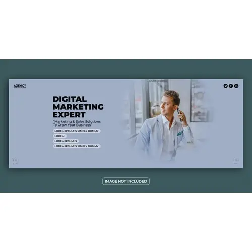 PSD digital marketing agency facebook cover banner template