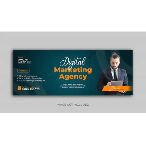 PSD digital marketing agency facebook cover page template