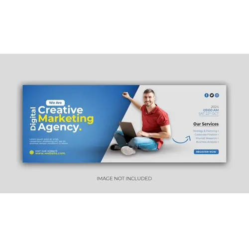 PSD digital marketing agency facebook cover page template