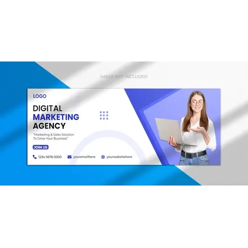 PSD digital marketing facebook cover page template