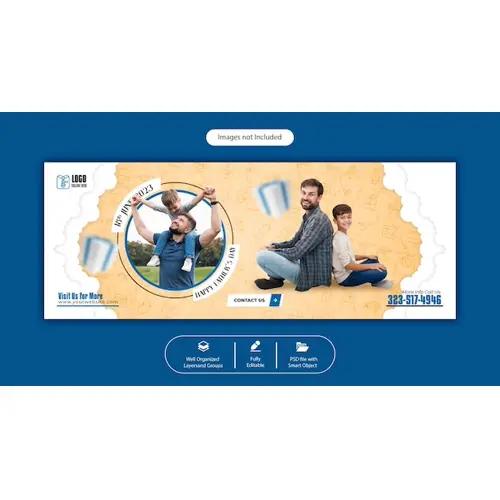 PSD happy father's day Facebook Cover banner template