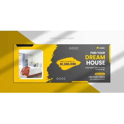PSD real estate house property facebook cover banner template