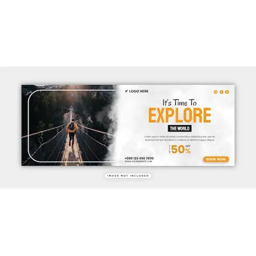 PSD travel and tourism facebook cover banner template