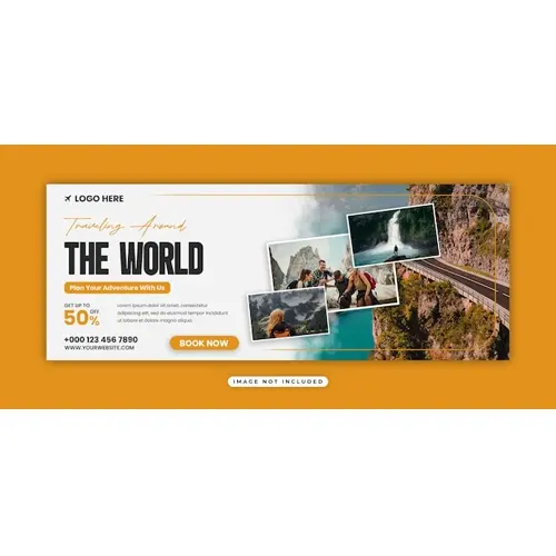 PSD travel and tourism facebook cover banner template