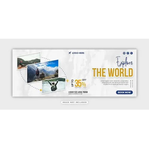 PSD travel and tourism facebook cover banner template