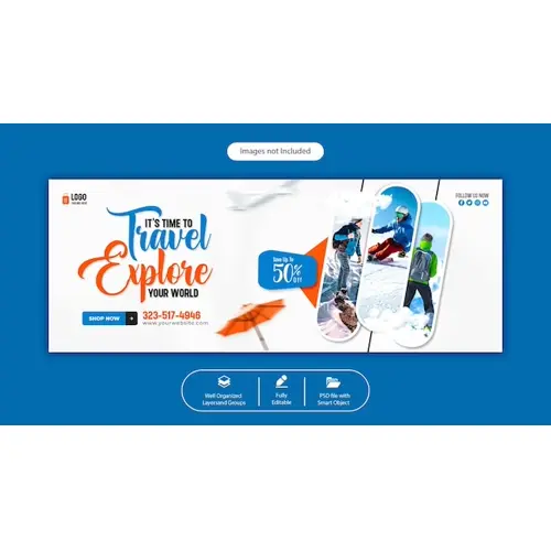 PSD travel and tourism facebook cover template